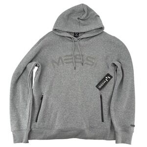 Messi Collection Mens XL Heather Gray Pullover Hoodie Zipper Pockets NWT